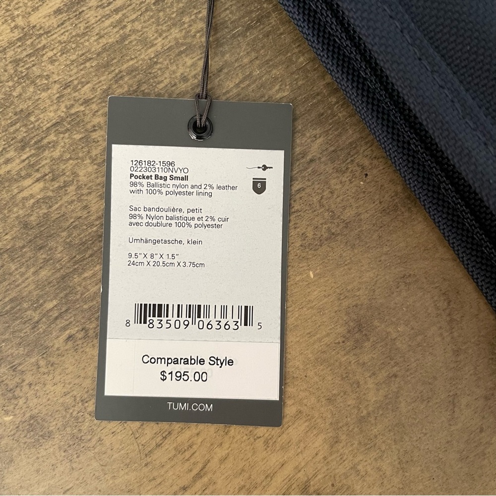 NWT TUMI Men's Navy Crossbody Bag - Picture 8 of 8